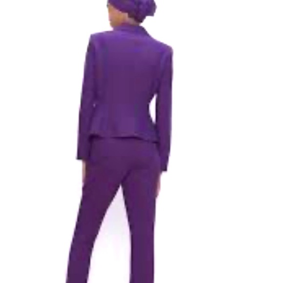 ZARA Double Breasted Crop Long Sleeve Purple Blazer Jacket XS NWT - Picture 6 of 11